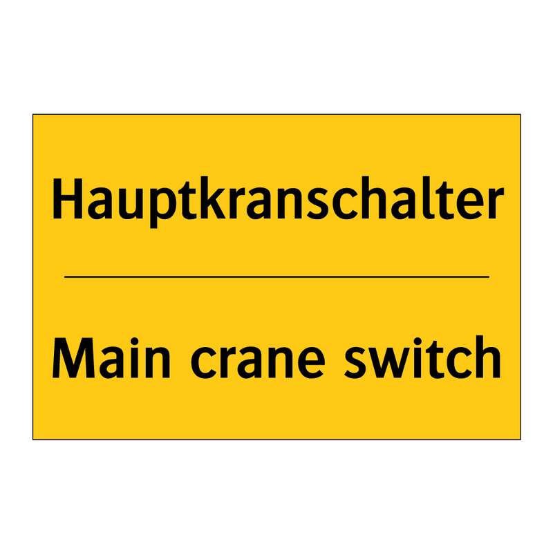 Hauptkranschalter - Main crane switch