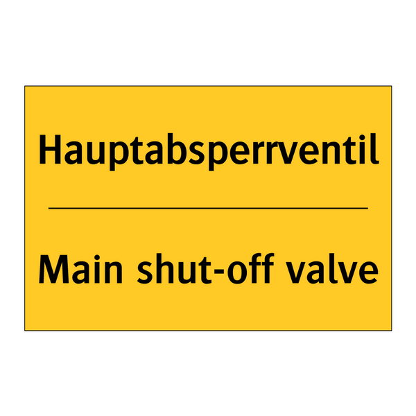 Hauptabsperrventil - Main shut-off valve
