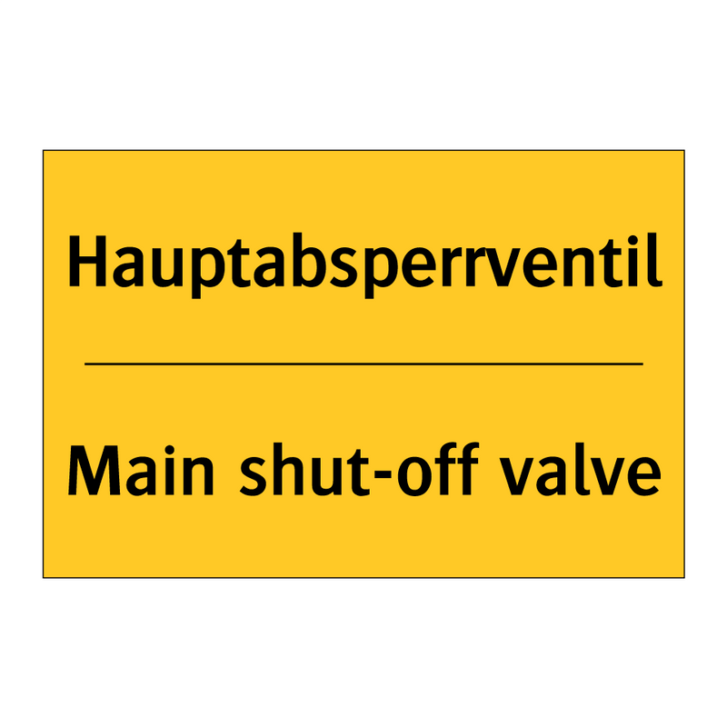 Hauptabsperrventil - Main shut-off valve
