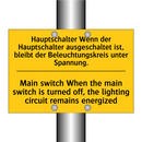 Hauptschalter Wenn der Hauptschalter /.../ - Main switch When the main switch /.../