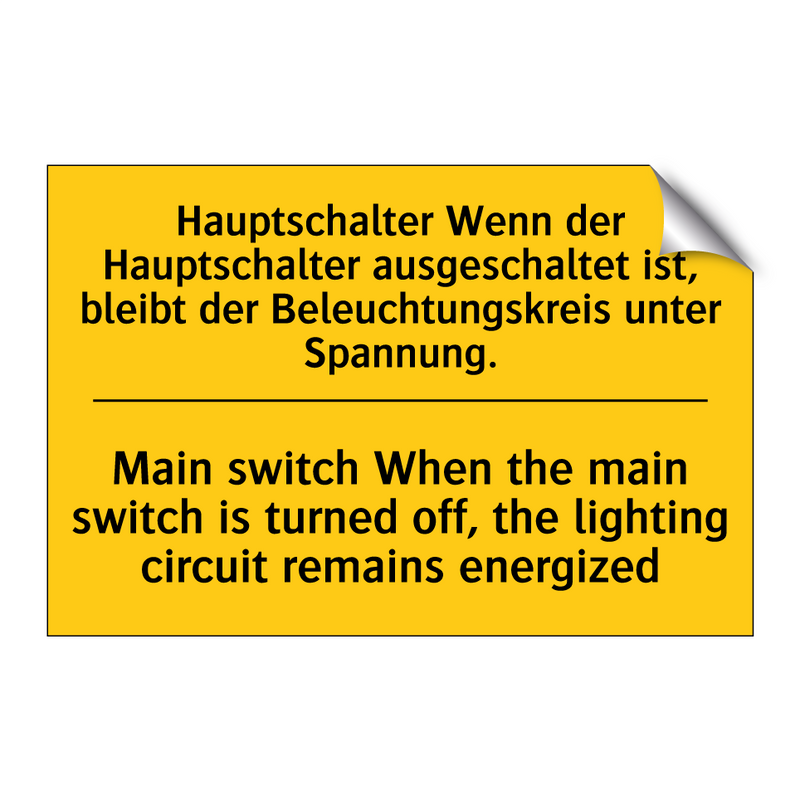 Hauptschalter Wenn der Hauptschalter /.../ - Main switch When the main switch /.../