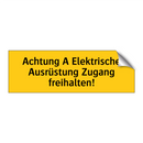 Achtung A Elektrische Ausrüstung Zugang freihalten!