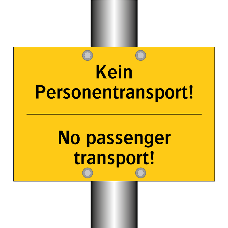 Kein Personentransport! - No passenger transport!