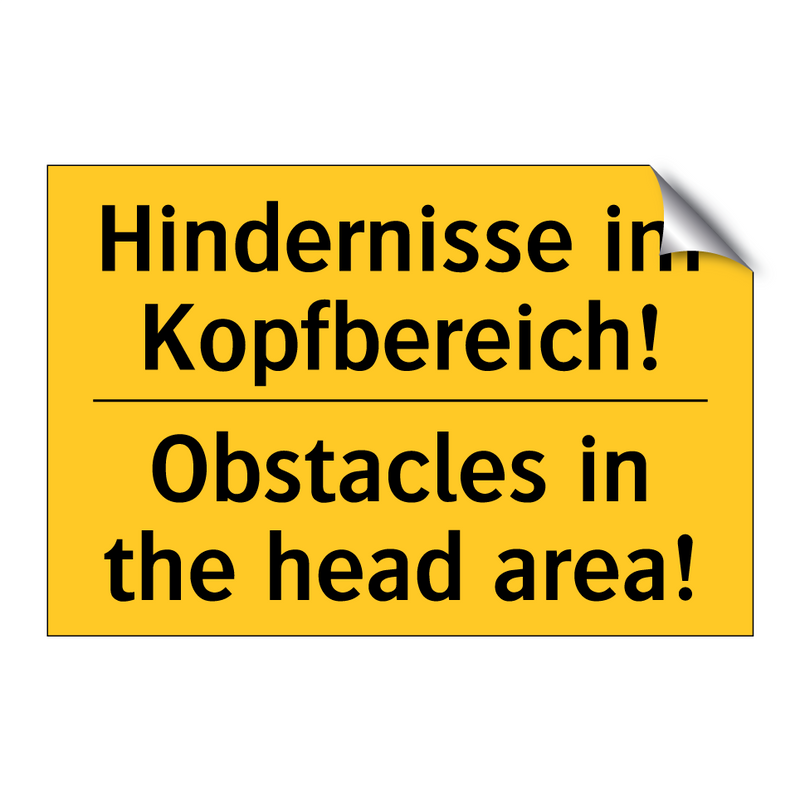 Hindernisse im Kopfbereich! - Obstacles in the head area!