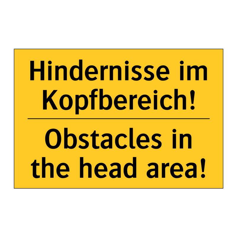 Hindernisse im Kopfbereich! - Obstacles in the head area!
