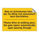 Bitte im Schritttempo fahren, /.../ - Please drive at walking pace, /.../