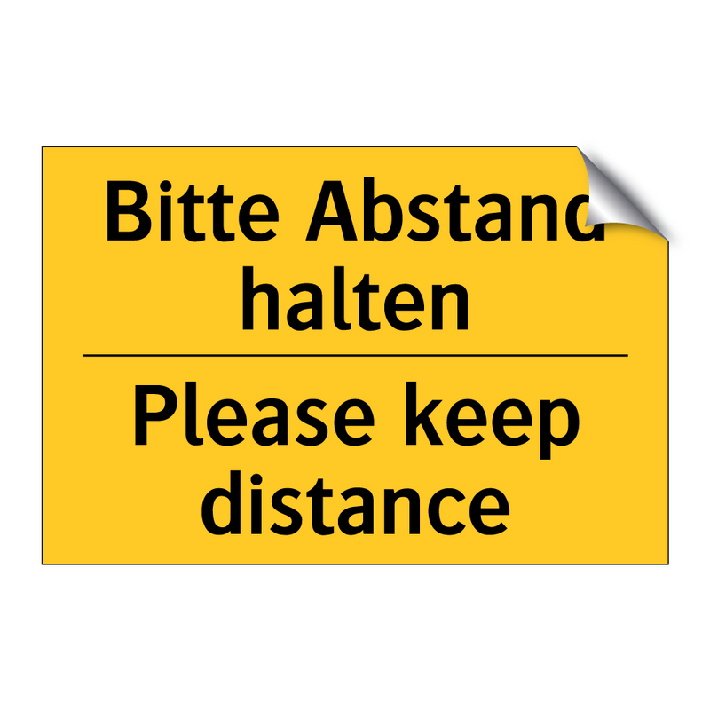 Bitte Abstand halten - Please keep distance