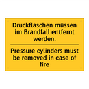 Druckflaschen müssen im Brandfall /.../ - Pressure cylinders must be removed /.../