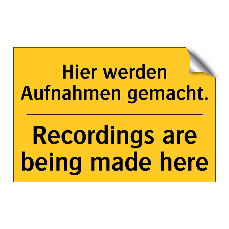 Hier werden Aufnahmen gemacht. - Recordings are being made here