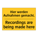 Hier werden Aufnahmen gemacht. - Recordings are being made here
