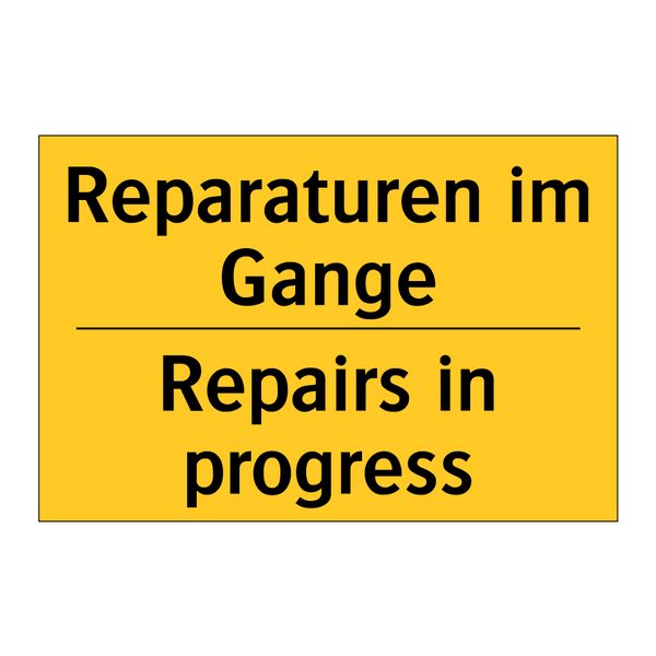 Reparaturen im Gange - Repairs in progress