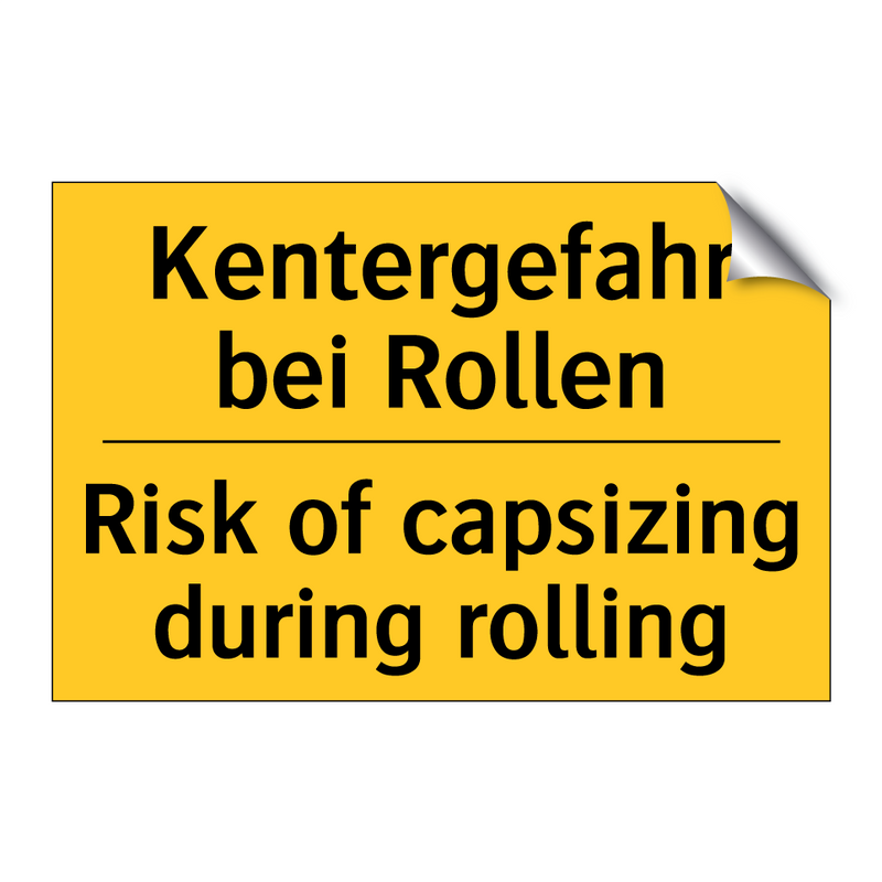 Kentergefahr bei Rollen - Risk of capsizing during rolling/.../