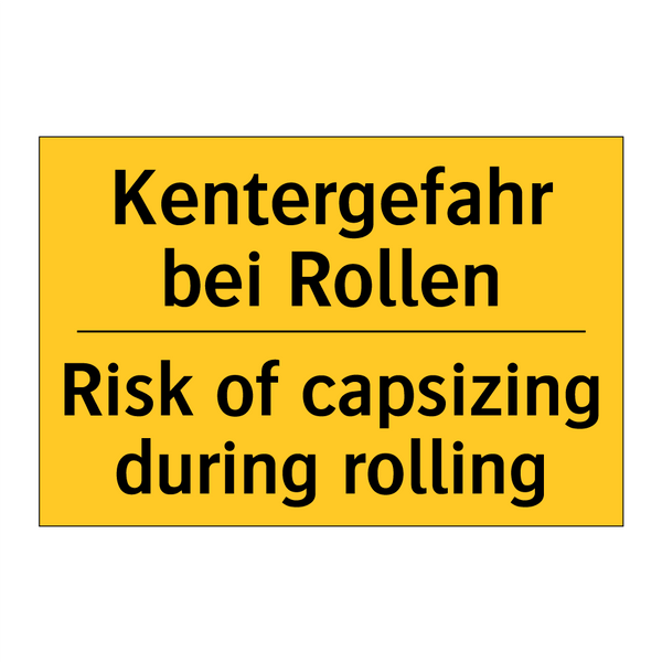 Kentergefahr bei Rollen - Risk of capsizing during rolling/.../