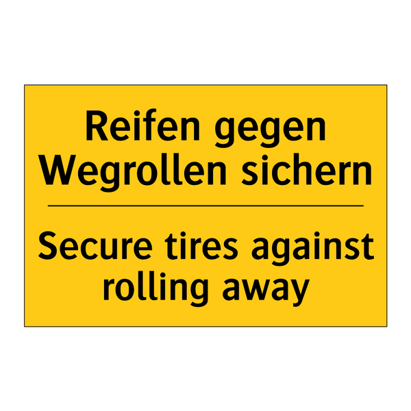 Reifen gegen Wegrollen sichern - Secure tires against rolling away/.../
