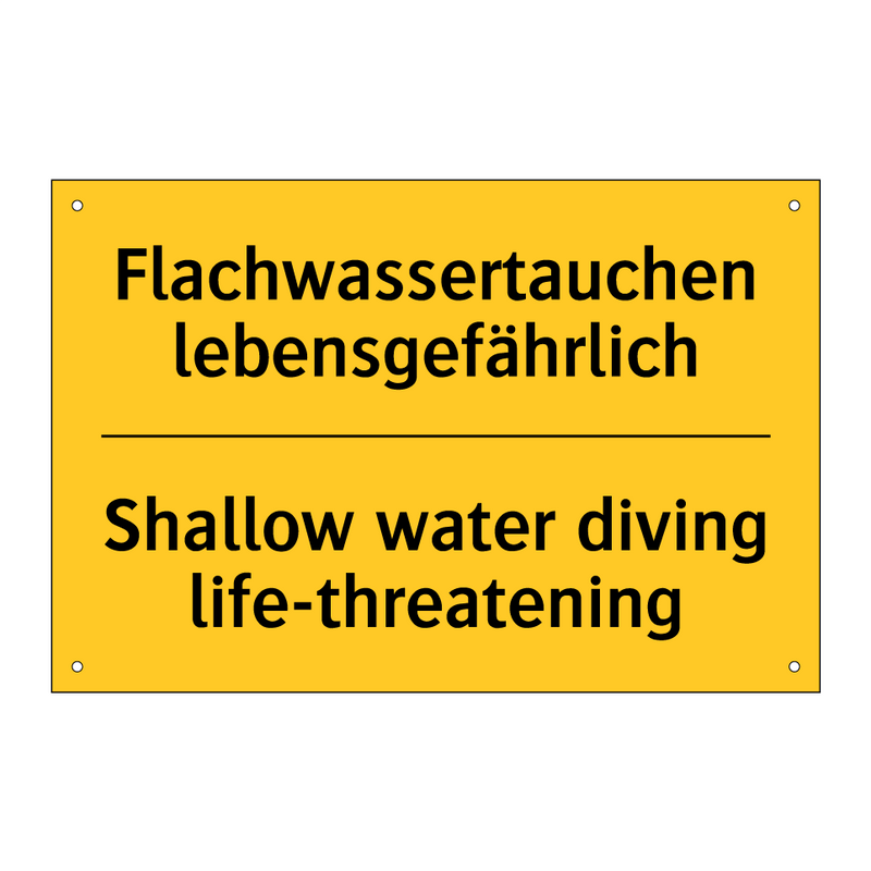 Flachwassertauchen lebensgefährlich/.../ - Shallow water diving life-threatening/.../