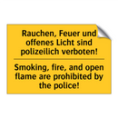 Rauchen, Feuer und offenes Licht /.../ - Smoking, fire, and open flame /.../