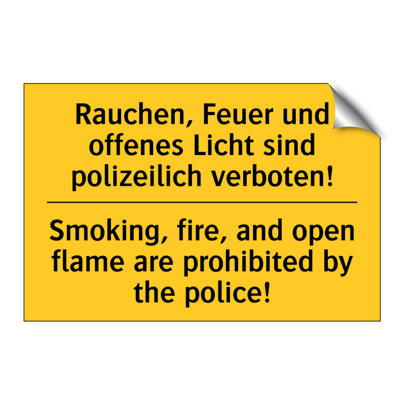 Rauchen, Feuer und offenes Licht /.../ - Smoking, fire, and open flame /.../