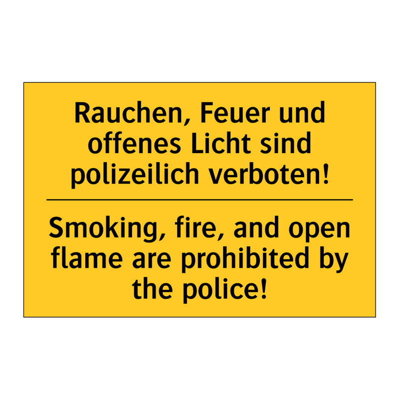 Rauchen, Feuer und offenes Licht /.../ - Smoking, fire, and open flame /.../