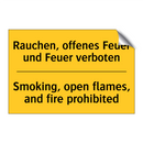 Rauchen, offenes Feuer und Feuer /.../ - Smoking, open flames, and fire /.../