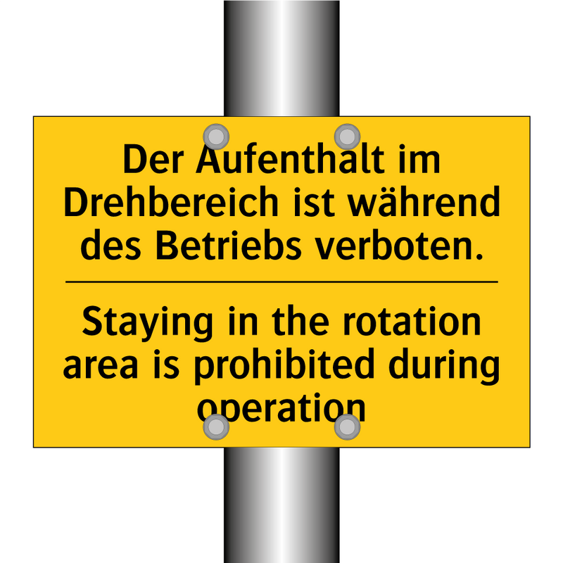 Der Aufenthalt im Drehbereich /.../ - Staying in the rotation area is /.../