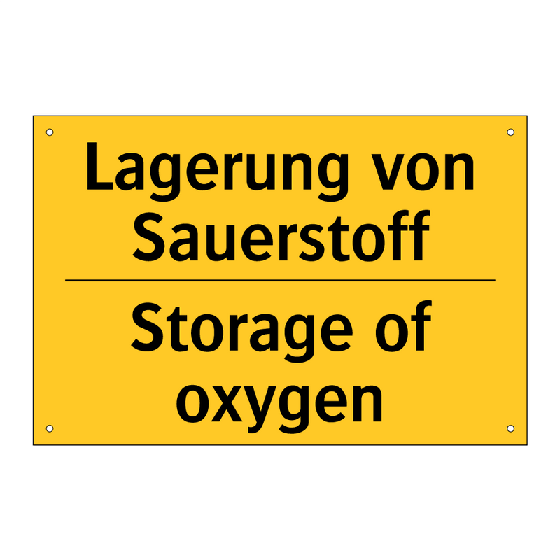 Lagerung von Sauerstoff - Storage of oxygen