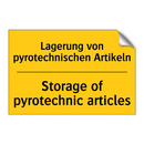 Lagerung von pyrotechnischen Artikeln/.../ - Storage of pyrotechnic articles/.../