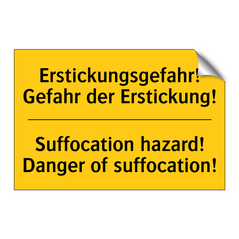 Erstickungsgefahr! Gefahr der /.../ - Suffocation hazard! Danger of /.../