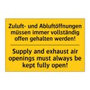 Zuluft- und Abluftöffnungen müssen /.../ - Supply and exhaust air openings /.../