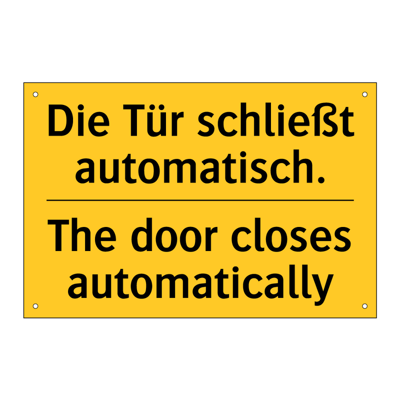 Die Tür schließt automatisch. - The door closes automatically