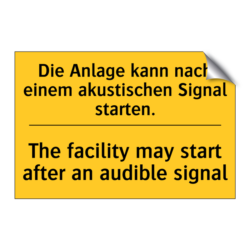 Die Anlage kann nach einem akustischen /.../ - The facility may start after an /.../
