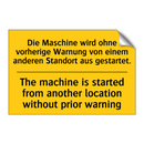 Die Maschine wird ohne vorherige /.../ - The machine is started from another /.../