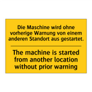 Die Maschine wird ohne vorherige /.../ - The machine is started from another /.../