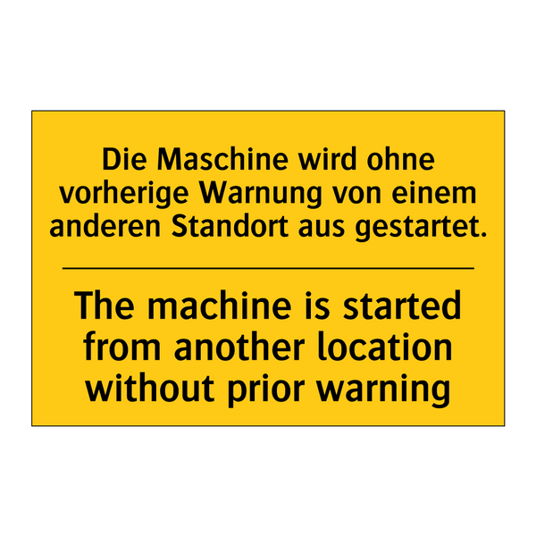 Die Maschine wird ohne vorherige /.../ - The machine is started from another /.../