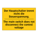 Der Hauptschalter trennt nicht /.../ - The main switch does not disconnect /.../