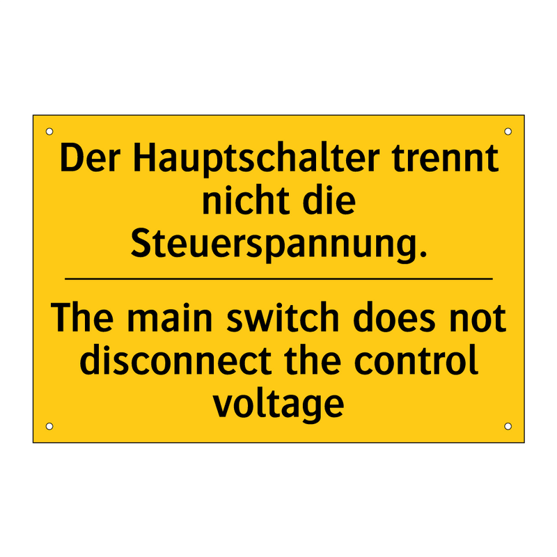 Der Hauptschalter trennt nicht /.../ - The main switch does not disconnect /.../