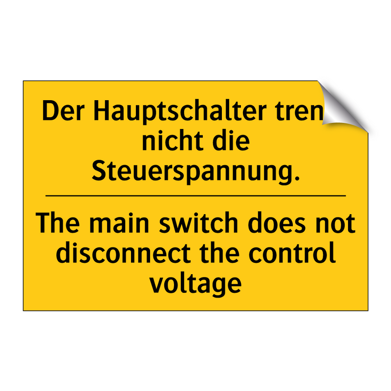 Der Hauptschalter trennt nicht /.../ - The main switch does not disconnect /.../