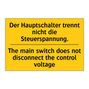 Der Hauptschalter trennt nicht /.../ - The main switch does not disconnect /.../