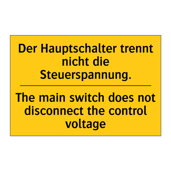 Der Hauptschalter trennt nicht /.../ - The main switch does not disconnect /.../
