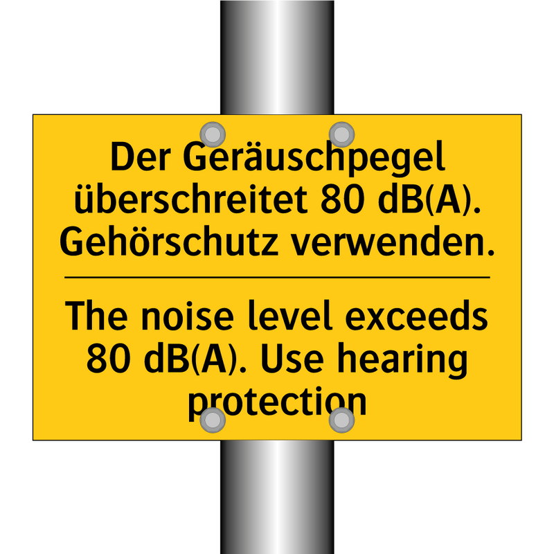 Der Geräuschpegel überschreitet /.../ - The noise level exceeds 80 dB(A). /.../