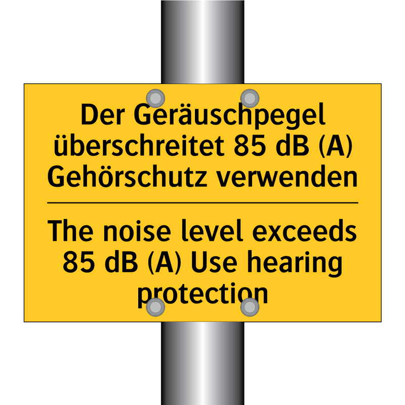 Der Geräuschpegel überschreitet /.../ - The noise level exceeds 85 dB /.../