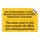 Der Geräuschpegel in diesem Bereich /.../ - The noise level in this area exceeds /.../
