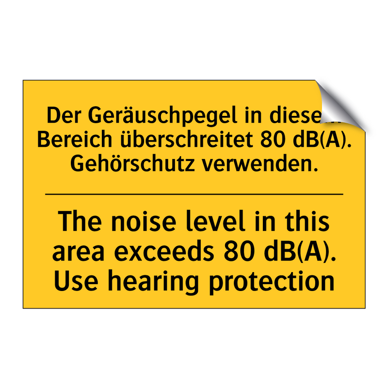 Der Geräuschpegel in diesem Bereich /.../ - The noise level in this area exceeds /.../