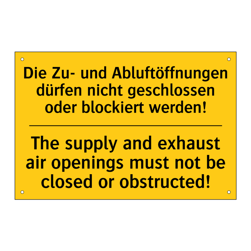 Die Zu- und Abluftöffnungen dürfen /.../ - The supply and exhaust air openings /.../