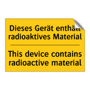Dieses Gerät enthält radioaktives /.../ - This device contains radioactive /.../