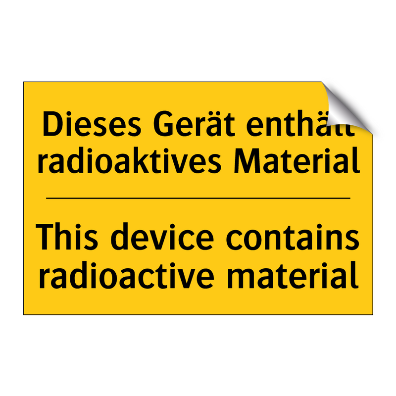 Dieses Gerät enthält radioaktives /.../ - This device contains radioactive /.../
