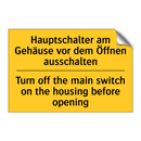 Hauptschalter am Gehäuse vor dem /.../ - Turn off the main switch on the /.../