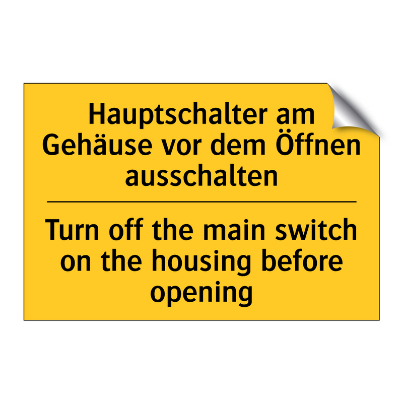 Hauptschalter am Gehäuse vor dem /.../ - Turn off the main switch on the /.../