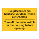 Hauptschalter am Gehäuse vor dem /.../ - Turn off the main switch on the /.../