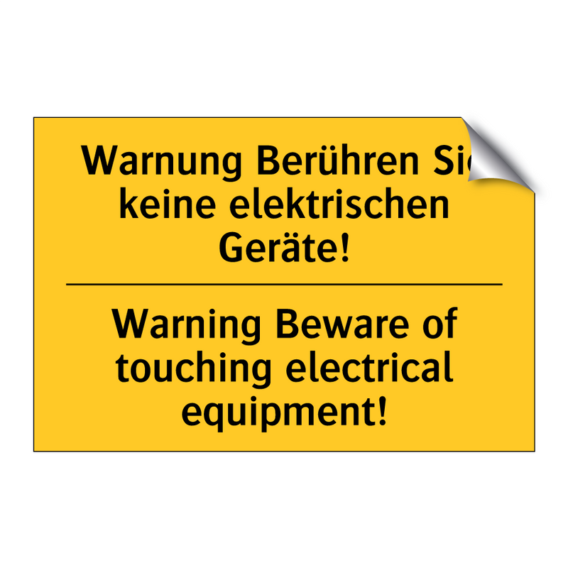 Warnung Berühren Sie keine elektrischen /.../ - Warning Beware of touching electrical /.../
