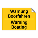 Warnung Bootfahren - Warning Boating